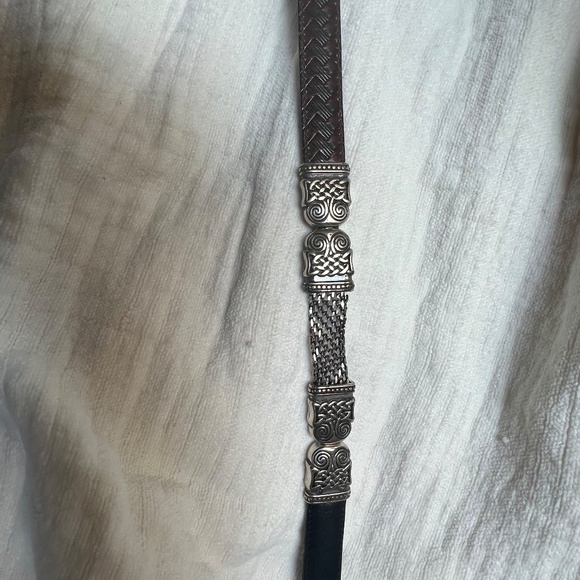 Reversible sterling silver/leather belt main image 4